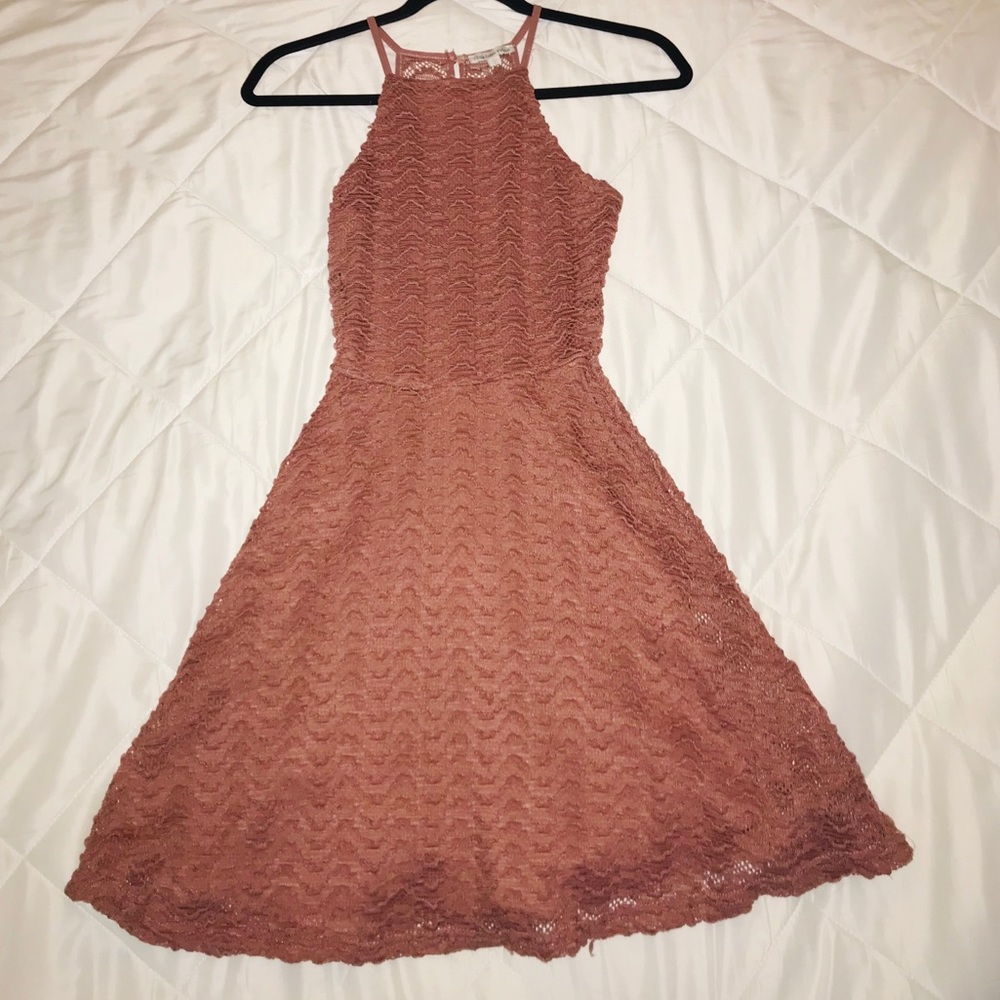 Mauve pink lace dress